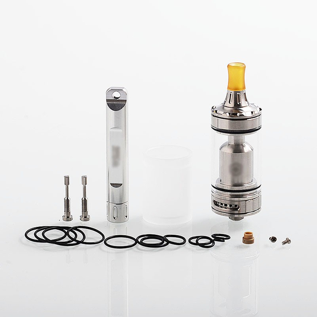 Coppervape Spica Pro Style MTL RTA Rebuildable Tank Atomizer Full Kit - Silver, 316 Stainless Steel, 3ml / 4ml, 22mm Diameter