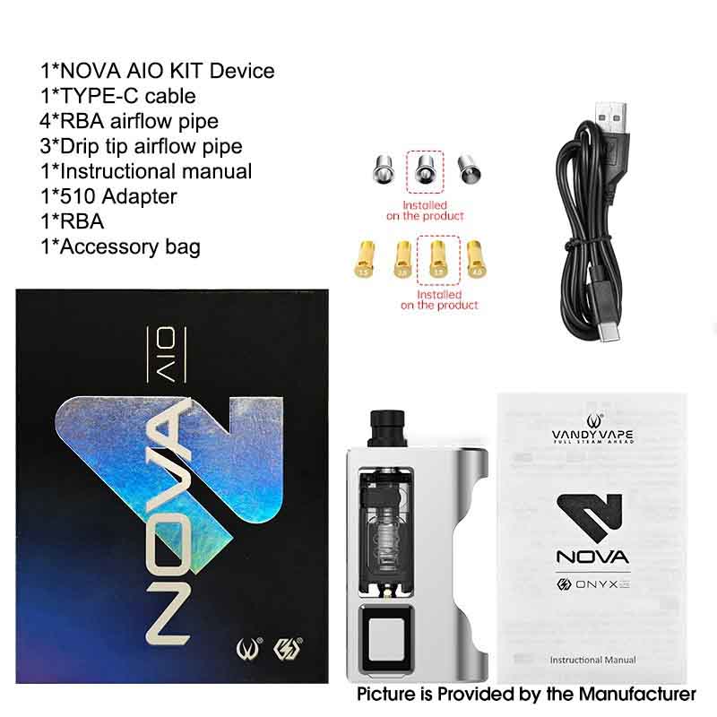 Authentic Vandy Vape Nova 60W AIO VW Box Mod Kit 5~60W, 1 x 18650, 6ml