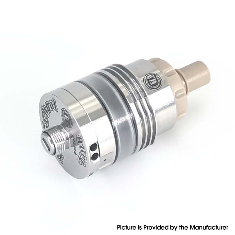 SXK Monarki OST Gaya Sekolah Tua Dl RTA Penyemprot tangki yang dapat dibangun kembali - perak, pin udara 2, 2.5, 3, 3.5mm, diameter 22mm