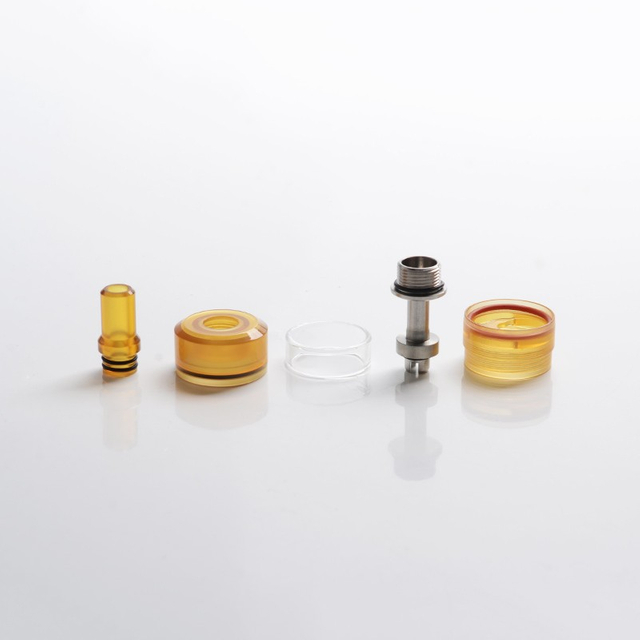 Substituição 510 Dica de gotejamento + tampa superior + chimney + kit de tanque para flash e -vapor v4.5 / v4.5s + RTA - marrom, PEI