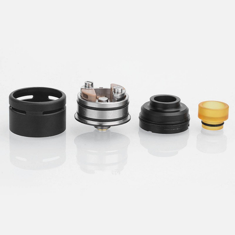 SXK Squi Style RDA Rebuildable Dripping Atomizer w/ BF Pin - Black, 316 Stainless Steel + POM, 22mm Diameter