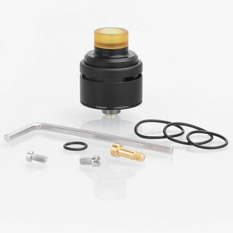 SXK Squi Style RDA Rebuildable Dripping Atomizer w/ BF Pin - Black, 316 Stainless Steel + POM, 22mm Diameter