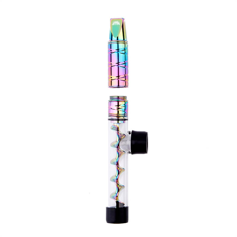 Dry Herb Vape Kit Blunt 7PV 9Twisty Glass Smoking Pipe-Rainbow