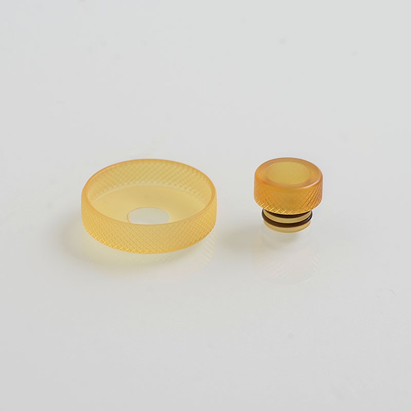 Never Normal Style 510 Drip Tip + Decorative Ring for 22mm Atomizer - Yellow, PEI