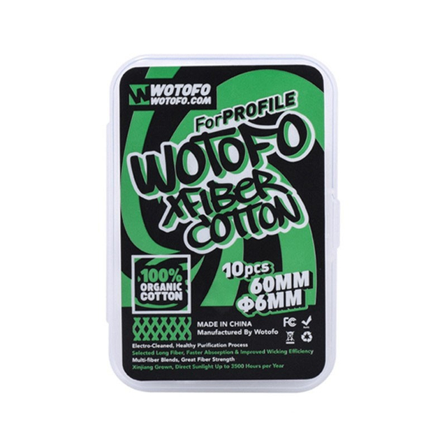 Authentic Wotofo Xfiber Cotton for Profile RDA / Profile Unity RTA - 60 x 6mm (10 PCS)