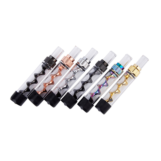 Twisty Glass Blunt V12 Mini Bubbler Kit Vaporizer Pen,Glass Pipe, Vape Pen For Dry Herb Vaporizer - Black Color