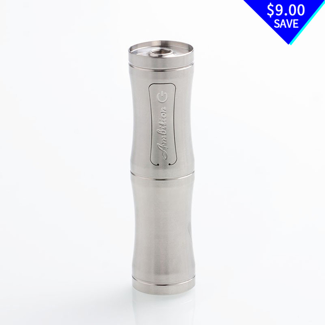 Authentic Ambition Mods Luxem MOSFET Semi-Mechanical Tube Mod - Silver, 1 x 18350 / 18650, 23mm Diameter