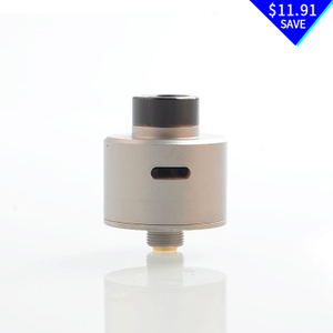 SXK WICK'D WICKD Style RDA Rebuildable Dripping Atomizer w/ BF Pin - Satin Silver, 316 Stainless Steel, 22mm Diameter
