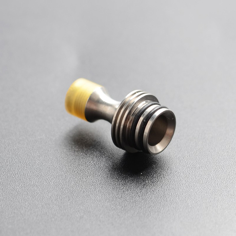 Daruma Slit2 Style Long Hybrid 510 Drip Tip Set for RDA / RTA / RDTA Atomizer - Silver + Black + White + Brown, SS + POM + PEI