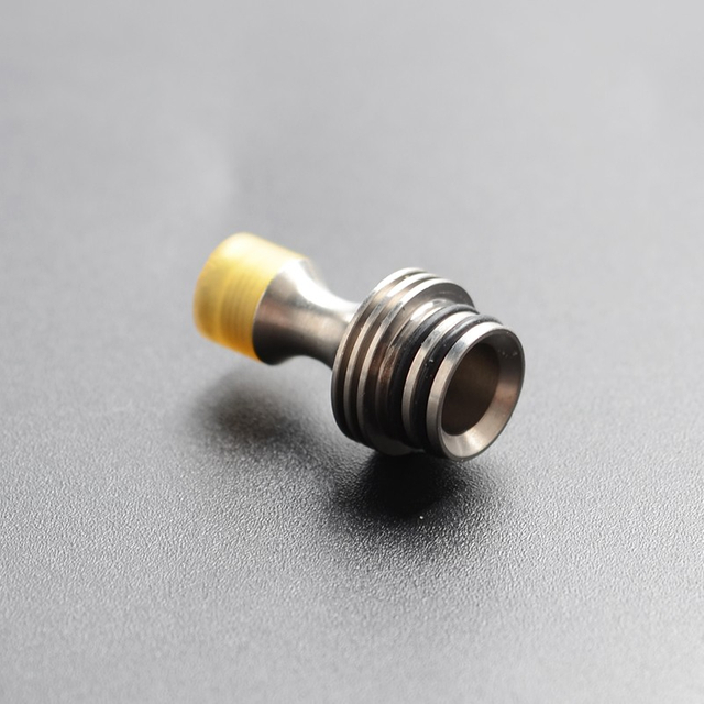 Daruma Slit2 Style Long Hybrid 510 Drip Tip Set for RDA / RTA / RDTA Atomizer - Silver + Black + White + Brown, SS + POM + PEI