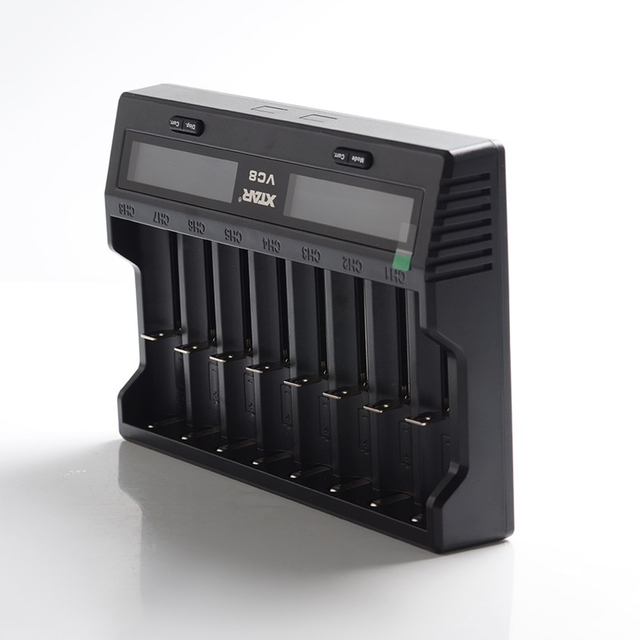 Authentic XTAR VC8 8 Bay Eight-Slot 3A Smart Li-ion Battery Charger for 18650 / 26650 / 20700 / 21700 Batteries, etc. - Black