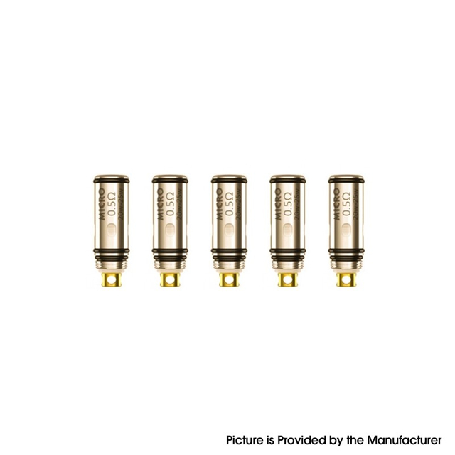 Authentischer BMI -Ersatznetz DTL -Spulenkopf für Asvape Micro -Pod -Kit - Gold, 0,5 OHM (5 PCs)