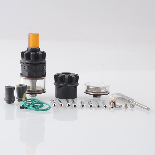 ULTON Rook Style RPGA Rebuildable Professional Genesis Atomizer w/ BF Pin, 3.0ml, Mesh / Cotton Deck, 22mm Diameter