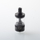 Baya Style 4.2ml RTA Rebuildable Tank Atomizer with Side-Air Chamber, 22mm Diameter, Includes 4pcs Air Pins (1.0mm, 1.5mm, 2.0mm, 2.5mm), Silver/Black