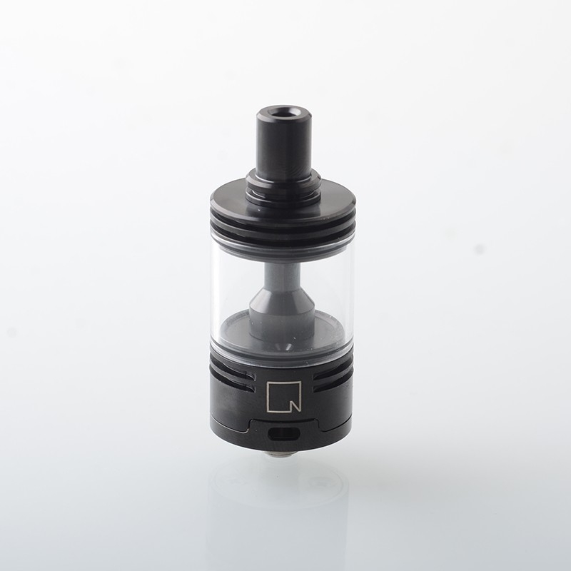 Baya Style 4.2ml RTA Rebuildable Tank Atomizer with Side-Air Chamber, 22mm Diameter, Includes 4pcs Air Pins (1.0mm, 1.5mm, 2.0mm, 2.5mm), Silver/Black