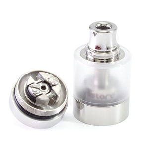 SXK Bastard V2 Style RTA – 3.5ml Rebuildable Tank Atomizer, Silver, 316 Stainless Steel + Acrylic, 22mm, 6 Air Pins Included