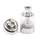SXK Bastard V2 Style RTA – 3.5ml Rebuildable Tank Atomizer, Silver, 316 Stainless Steel + Acrylic, 22mm, 6 Air Pins Included