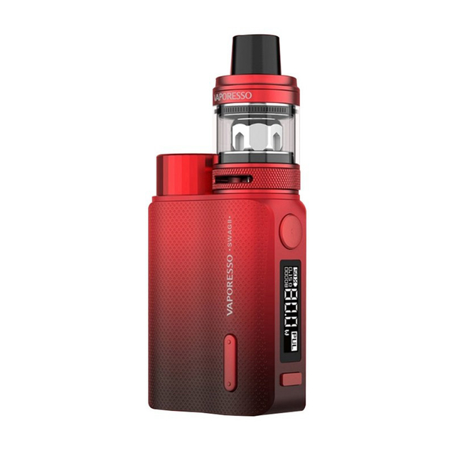 Authentic Vaporesso SWAG II 80W VW Box Mod w/ NRG PE Tank Atomizer Kit - Red, 3.5ml, 5~80W, 1 x 18650