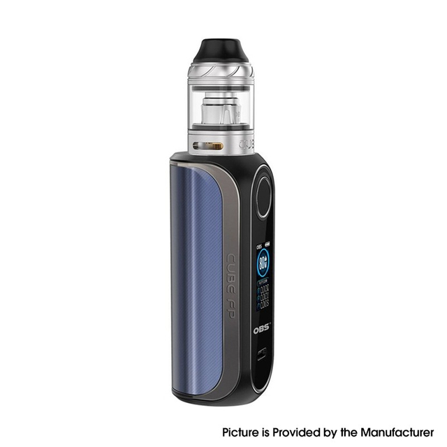 Authentic OBS Cube FP Fingerprint Unlock 80W VW Vape Box Mod Kit w/ Cube Tank - Blue, Zinc Alloy, 4ml, 5~80W, 1 x 18650
