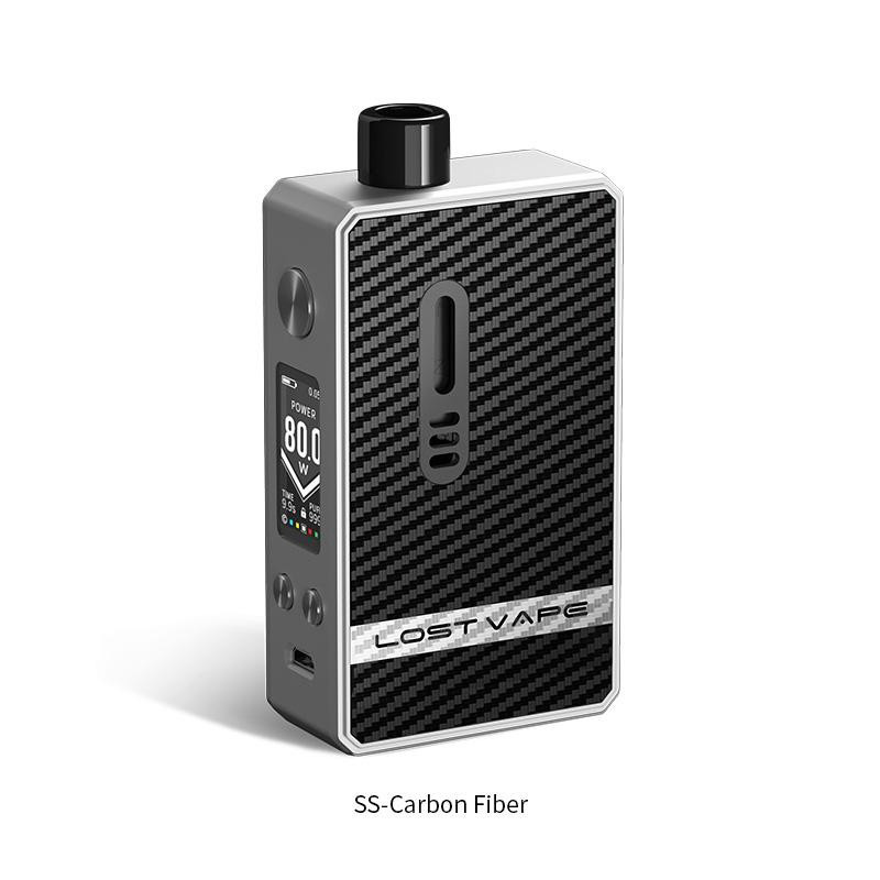 Sistema de pods de gêmeos de gêmeos de gêmeos de gêmeos autênticos kit VAPE Mod - fibra de carbono SS, 5 ~ 80W, 1 x 18650, 4,0ml, 0,2 / 1,0OHM