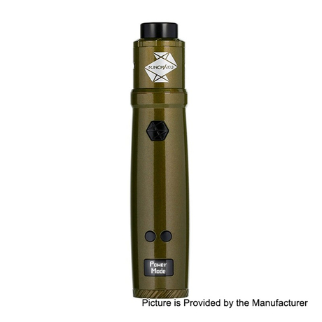 Authentic Uwell Nunchaku 80W TC VW Variable Wattage Mod + RDA Kit - Olive Green, 5~80W, 1 x 18650, 24mm Diameter