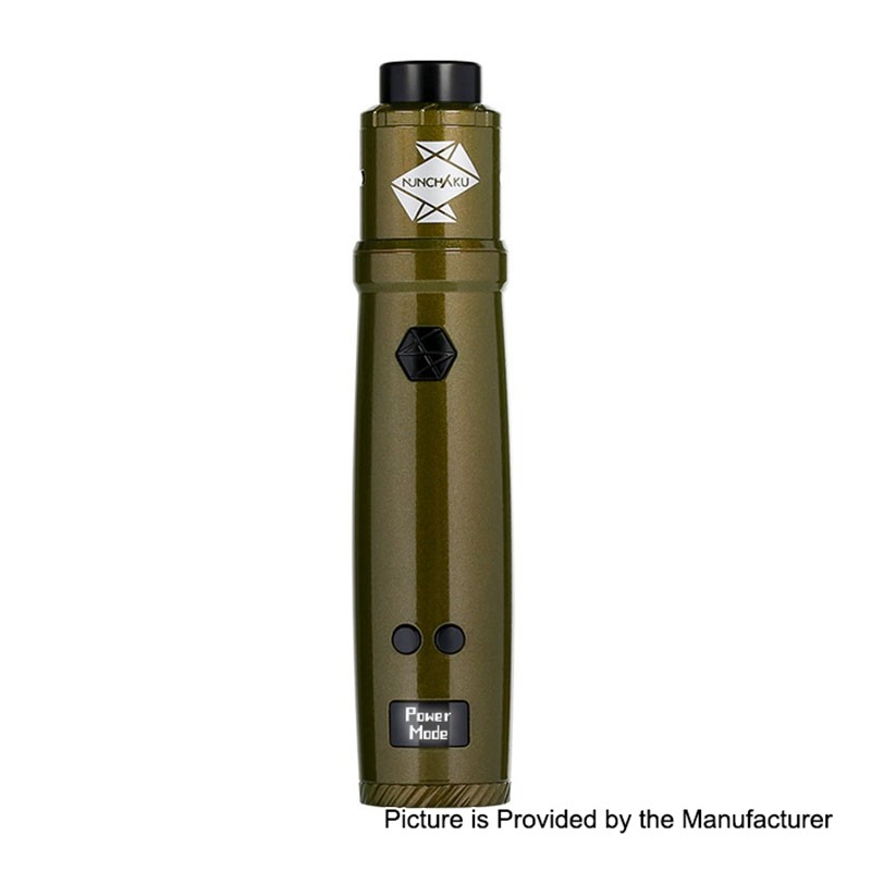 Authentic Uwell Nunchaku 80W TC VW Variabel Watt Mod + RDA Kit - Olive Green, 5 ~ 80W, 1 x 18650, diameter 24mm