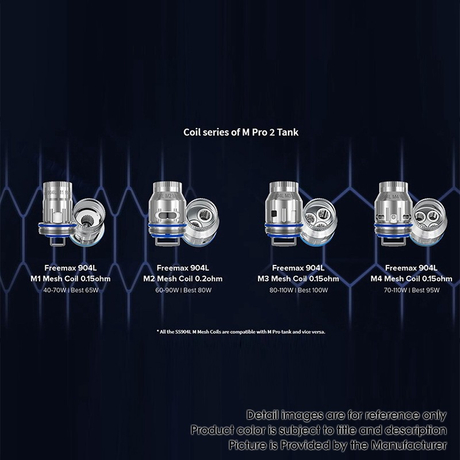 Authentic FreeMax 904L M1 Mesh Coil Head for M Pro 2 Tank / M Pro Tank Vape Atomizer / Maxus 200W Kit - 0.15ohm (3 PCS)