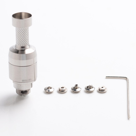 SXK Mission XV KRMA GEN Style Bridge RBA Atomizer w/ 5 Airflow Reducers for SXK BB / Billet Box Mod Vape Kit - Silver, 316SS