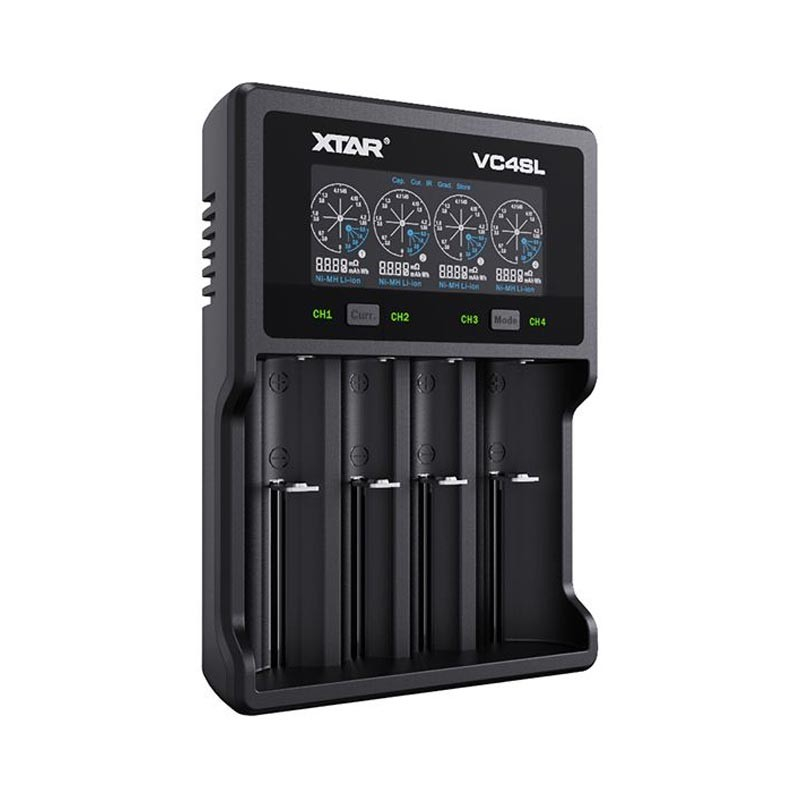 Pengisi daya XTAR VC4SL Authentic untuk Baterai NIMH / NICD / 21700 4-Slot, QC 3.0 USB Type-C