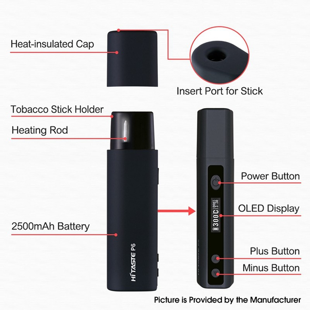 Authentic Hitaste P6 Mini Heating Kit Herb Wax Vaporizer 1200mAh