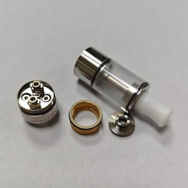 YFTK Dvarw 16 CL RTA 3ml Rebuildable Tank Atomizer Full Set – Black & Silver