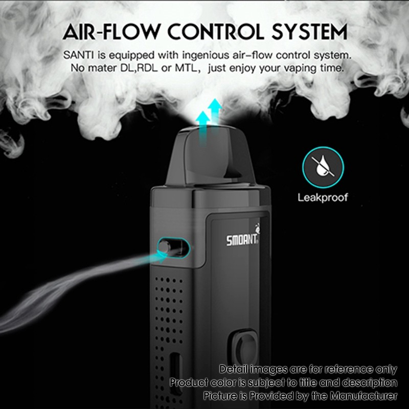 Authentischer Smoant Santi 40W Pod System Vape VW Mod Kit, 1100mah, 1 ~ 40 W, 3,5 ml, 0,6 OHM