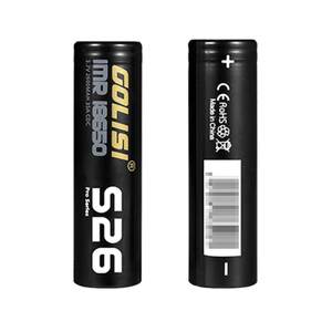 [Ships from Battery Warehouse] Authentic Golisi S26 IMR 18650 2600mAh 3.7V 35A Flat Top Rechargeable Battery - Black (2 PCS)