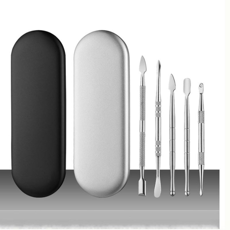 6-Piece Stainless Steel Wax Scoop & Carving Tool Set – Multi-Purpose Dabber, Pipe Cleaner, And Sculpting Kit with Silicone Accessories