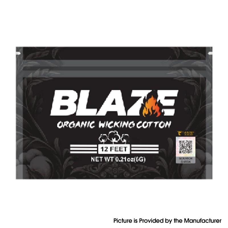 Authentique Thunder Cloud Blaze Organic Wicking Cotton - 12 pieds