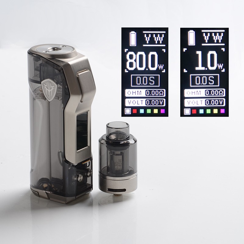 Authentic Rincoe Jellybox Mini 80W Box Mod with Jellytankキット、1 x 18650/20700/21700、1〜80W、4.8ml、0.3/0.15ohm
