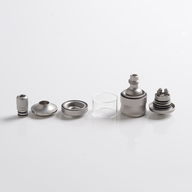 ULTON SHU Style MTL RTA Rebuildable Tank Atomizer - Matte Silver, 4.0ml, 316SS, 23mm Diameter