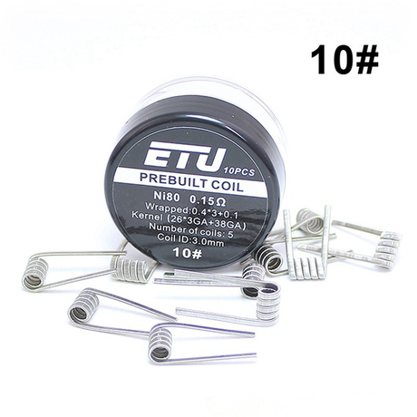 SXK ETU Pre-built Coil Wire for RDA Atomizer - 0.15ohm, Ni80, Kernel 26GA x 3 + 38GA, Wrapped 0.4 x 3 + 0.1 (10 PCS)