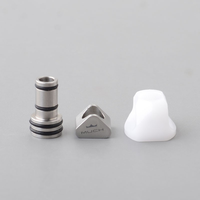 Monarchy Cyber 2 510 Drip Tip Set - Silver, SS + POM + PEI + PEEK + PC, 1 PC 510 Connector + 5 PCS Mouthpiece