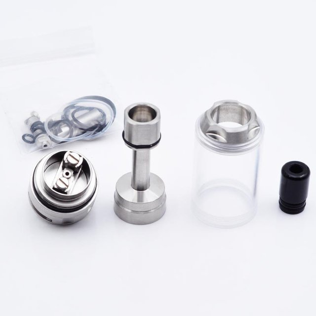 YFTK BY-kA V8+ Style MTL RTA – Silver, 5.1ml, 22mm Rebuildable Tank Atomizer (Standard Set)