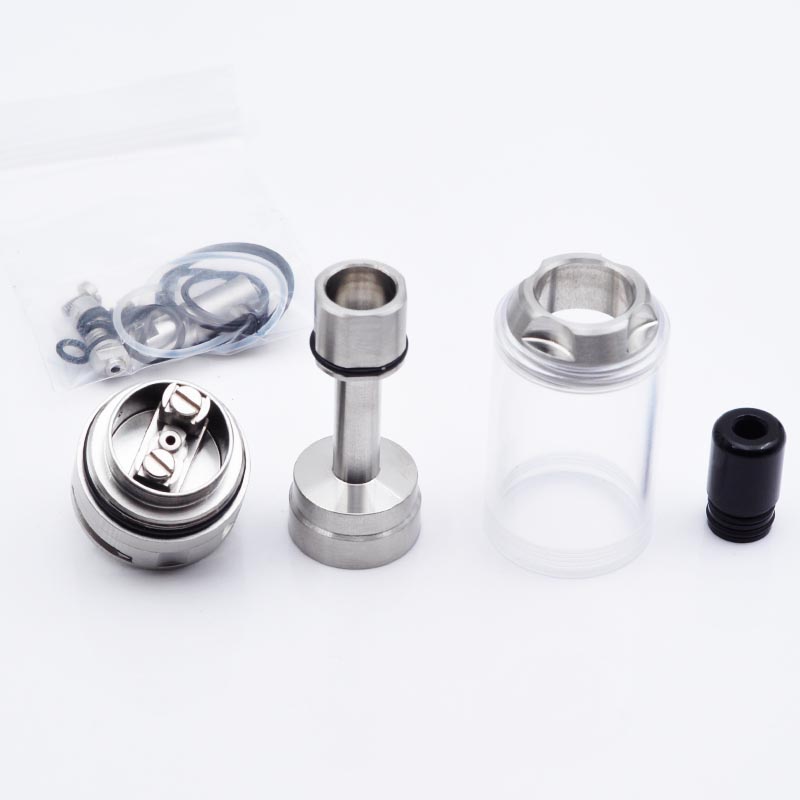 YFTK BY-kA V8+ Style MTL RTA – Silver, 5.1ml, 22mm Rebuildable Tank Atomizer (Standard Set)