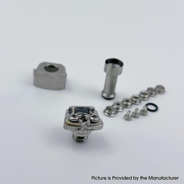 YFTK Monarchy Mobb TC Style RBA Bridge – Billet BB Boro Compatible | 7 Air Pins 1.0-4.0mm Silver