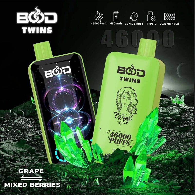 Bood Twins 46K Disposable Vape,Dual Flavor Switch | 30ml | 2% or 5% Nic | Type-C