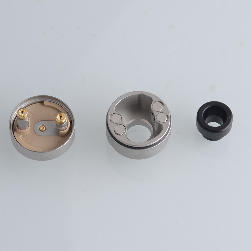 SXK Haku Duet Style RDA Rebuildable Dripping Vape Atomizer w/ BF Pin - Silver, 316SS, 22mm Diameter