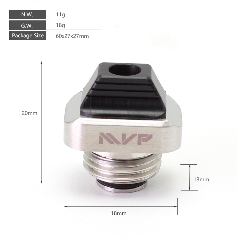 SXK矢印MVP BB / BILLET BORO AIO MOD -SILVER、4 PCSマウスピース用のドリップチップセット