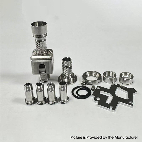 MISSION XV Astra Style RBA Bridge for Billet / Boro Mod - Silver, 316SS, 5 PCS Air Pin 