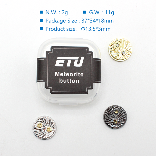 ETU Meteorite button for BB / Billet Mod Silvery+Black+Gold 3pcs