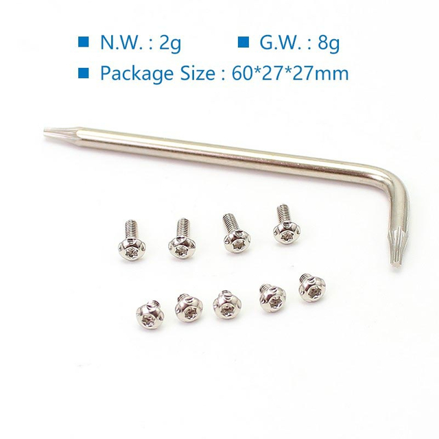 SXK Kit de jeu de vis Torx de remplacement pour boîte SXK BB 70W / DNA 60W Mod Kit en acier inoxydable (9 PCS)