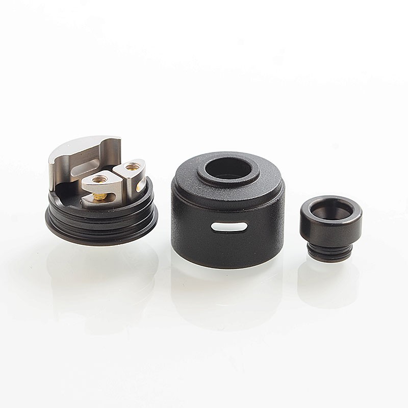 SXK WICK'D WICKD Style RDA Rebuildable Dripping Atomizer w/ BF Pin - Black, 316 Stainless Steel, 22mm Diameter