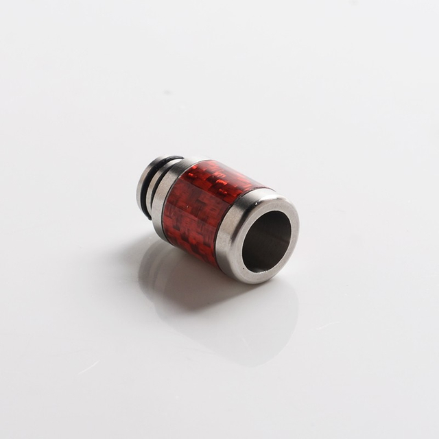 Authentisch Reewape as316 510 DRIP -Tipp für RDA / RTA / RDTA / sub ohm Tank Vape Atomizer - Rot, SS + Carbonfaser, 20mm